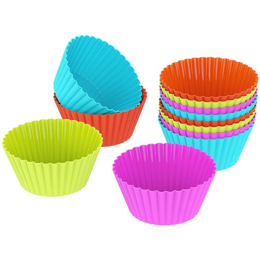 Silicone Baking Cups Purefly Cupcake Liners Muffin Cake Molds Sets 12 pack