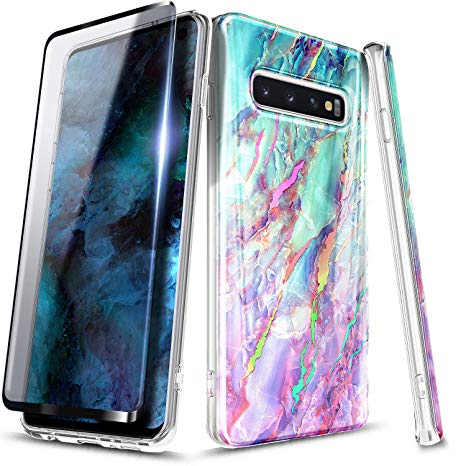 Galaxy S10 Plus Case, NageBee Ultra Slim Thin Glossy Stylish Protective Bumper Cover Phone Case with Soft Screen Protector (3D Curved Full Coverage) for Samsung Galaxy S10  Plus (2019) -Nova