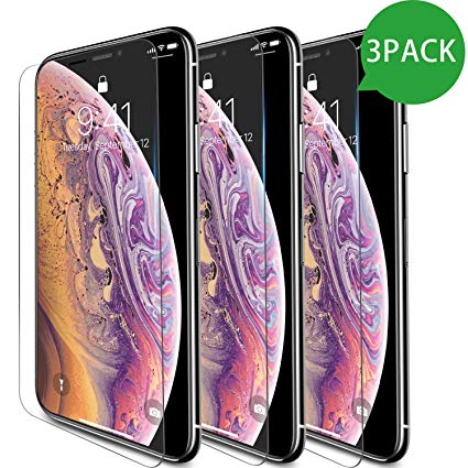 [3-Pack] HappinessDuck Screen Protector for iPhone Xs/iPhone X, iPhone Xs/iPhone X Tempered Glass Screen Protector for iPhone [Maximum 22 lb. Protection] for iPhone 5.8 (1)