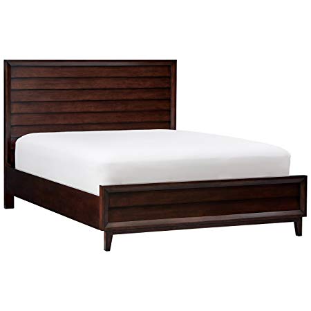 Rivet Ventura Mid-Century Louvered Queen Bed, 86" L, Cherry