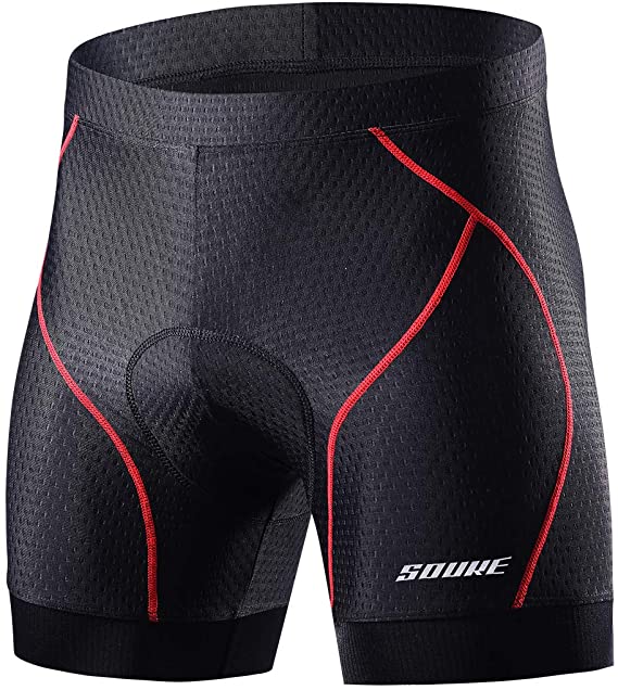 Souke Sports Men's Cycling Underwear 4D Padded Breathable Bike Undershort Shorts Anti-Slip Design