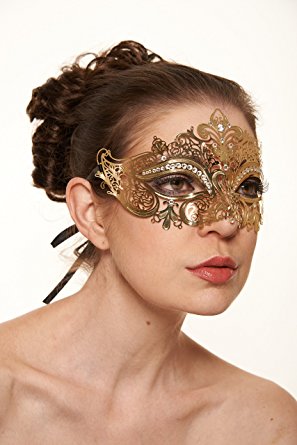 Kayso Inc Luxury Gold Collection Laser Cut Masquerade Masks