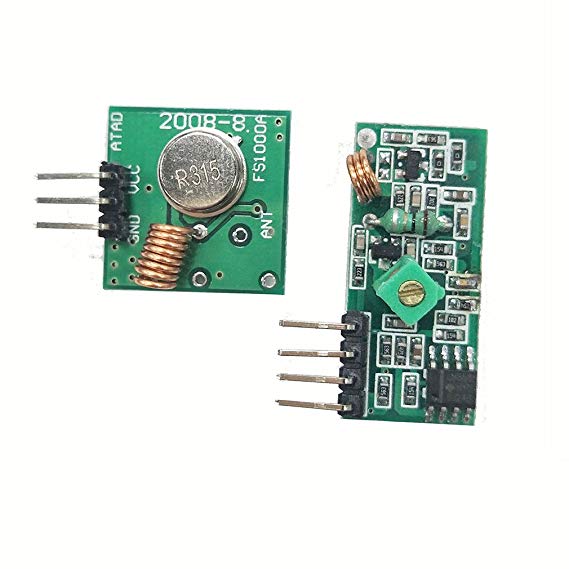 HiLetgo 315Mhz RF Transmitter and Receiver Module link kit for Arduino/ARM/MCU/Raspberry pi