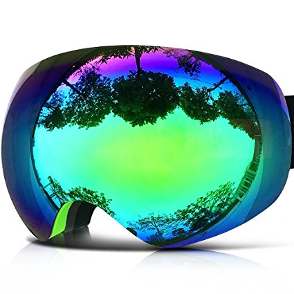 ZIONOR Lagopus X10 Ski Snowboard Goggles with Frame/Frameless Mode REVO Reflective Sphercial Detachable Lens