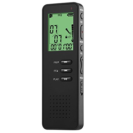 Voice Recorder, 8GB Sound Voice Activated Audio Recorder - Rechargeable Portable Digital voice recorder Dictaphone / MP3 Player/TF Card Expansion, Recording Device by POLEND