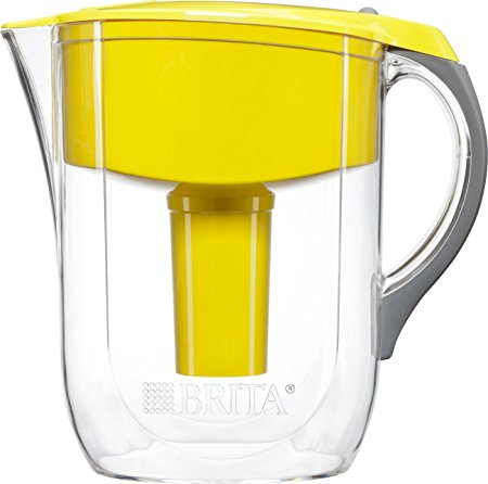 Brita Grand Water Filter Pitcher, Yellow, 10 Cup