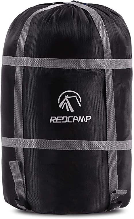 REDCAMP Sleeping Bag Stuff Sack, Black M, L, XL and XXL Compression Sack, Great for Backpacking and Camping
