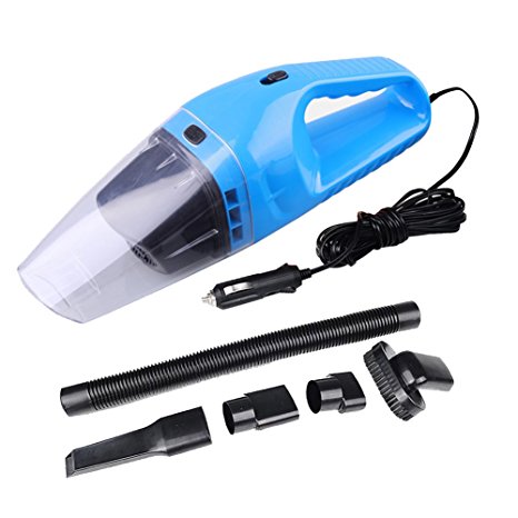 Car Vacuum Cleaner, SUNPAUTO 120W 12V Portable Mini Wet&Dry Portable Handheld Auto Vacuum Cleaner Dustbuster (Blue)