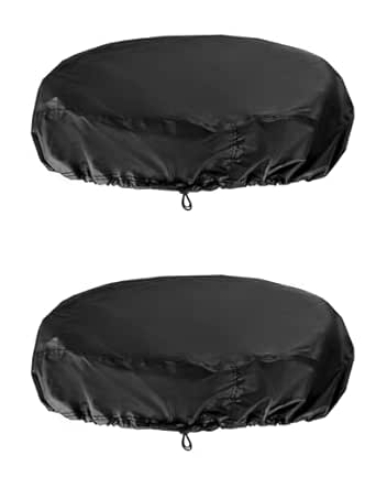 QWORK Waterproof Lid Cover for 55 Gallon Drum, 2 Pack, Heavy-Duty Oxford Cloth Construction