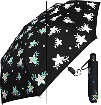 44" Auto/Auto Color-Changing Star Flower Super Mini Umbrella