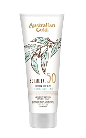 Australian Gold SPF 50 Botanical Tinted Mineral Suncreen for Fair to Light Skin Tones, 3 oz.