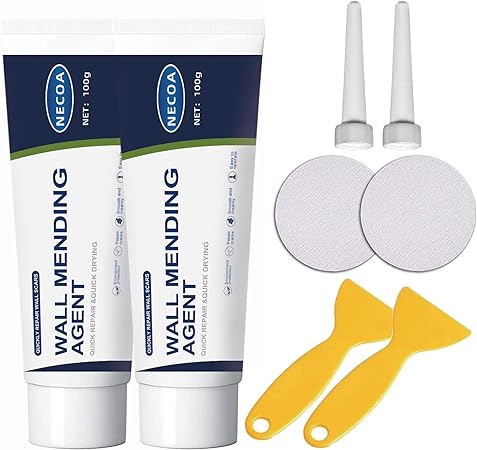 Drywall Repair Kit, 2 Pack Spackle Wall Repair Patch Kit with Scraper, Repair Crack Plaster Wall Repair Wall Surface Hole Fill Quick and Easy Solution