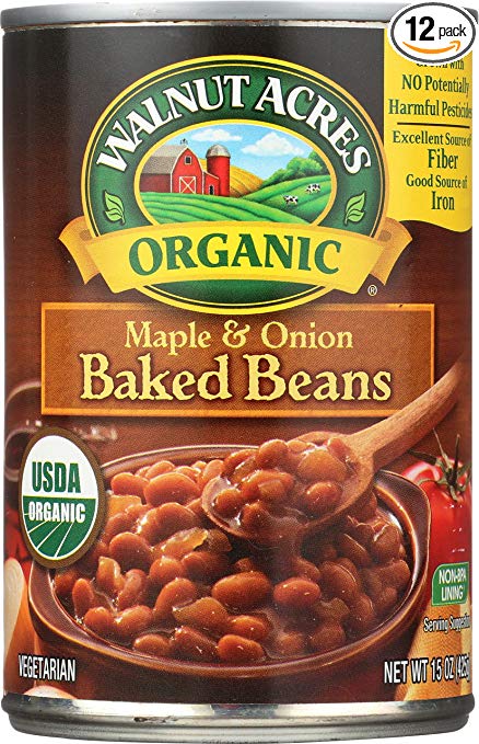 Walnut Acres Organic Maple Onion Baked Beans, 15 Ounce Cans (Pack of 12)
