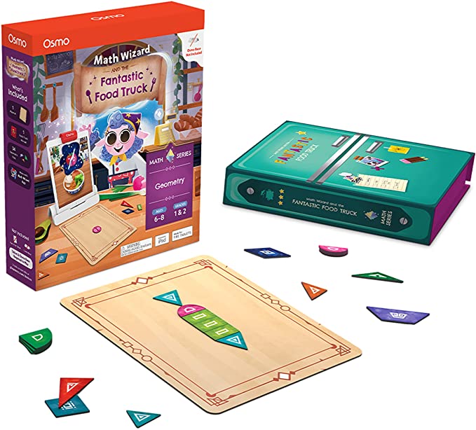 Osmo - Math Wizard and The Fantastic Food Truck Co. Games iPad & Fire Tablet - Ages 6-8/Grades 1-2 - Learn Geometry - Curriculum-Inspired - STEM Toy Base Required