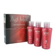 Agi Max Brazilian Keratin Hair Straightening Kit 60 ML (Strong Formula - Red Bottles)