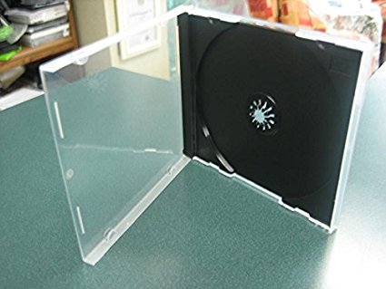 50 PCS CLEAR CD POLY CASE W/BLACK TRAY, UNBREAKABLE 10.4MM, ASSEMBLED - BL1400
