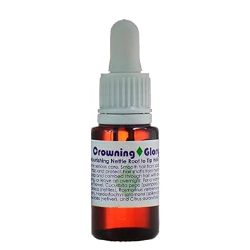 Living Libations - Organic Crowning Glory Nourishing Nettle Hair Oil | Natural, Wildcrafted, Vegan Clean Beauty (0.5 fl oz | 15 mL)