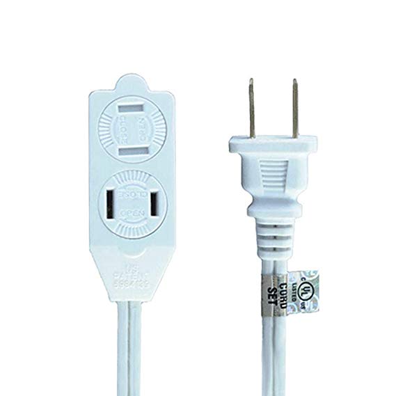 Uninex AC15WHT Household Extension Cord with Locking/Rotating Safety Covers, 15-Foot, White, 1-Pack