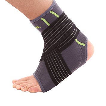 SENTEQ TPR Gel Ankle Brace. Medical Grade & FDA Approved. Ankle Stabilization Sleeve with Strap and Heel Compression Wrap with Gel Padding Provides Support for Joints and Muscles. SQ2-N003 XL