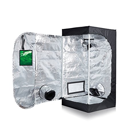 TopoLite 24"x24"x48" Indoor Grow Tent Hydroponic Growing Dark Room Green Box with Viewing Window