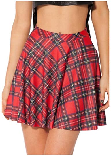 Comfy Womens Plus Size Premium Autumn Party Cute Pleated Plaid Skirt