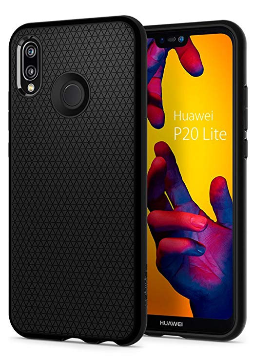 Spigen Liquid Air Armor Huawei P20 lite Case with Light but Durable Flexible Protection with Geometric Pattern for Huawei P20 lite (2018) - Black