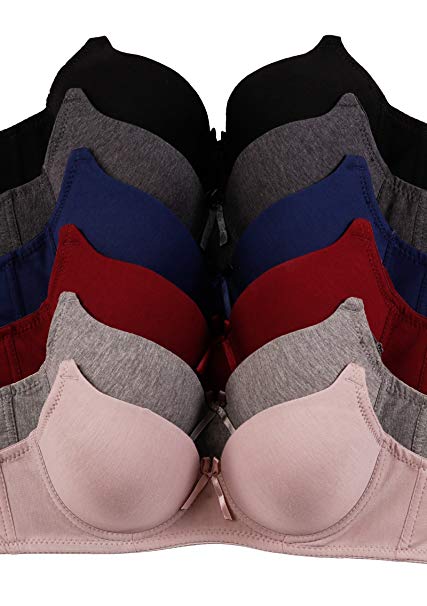 Women's Basic Plain Bras (Packs of 6) - Various Styles