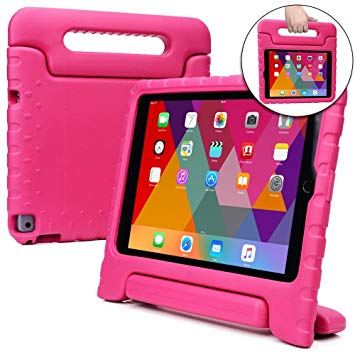 Cooper Dynamo [Rugged Kids Case] Protective Case for iPad Air 2 | Child Proof Cover with Stand, Handle, Screen Protector | Apple A1566 A1567 (Pink)