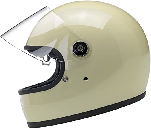 Biltwell | Gringo S | ECE DOT Approved | Motorcycle Helmet | Full Face with Shield | Gloss Vintage White