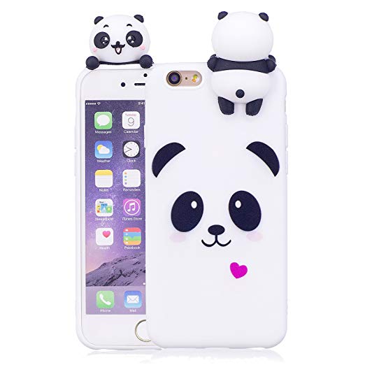 DAMONDY iPhone 6S Case,iPhone 6 Case,3D Cute Cartoon Animals Pattern Soft Silicone Gel Slim Design Rubber Thin Protective Cover Phone Case for Apple iPhone 6 / 6S 4.7 inch-White Panda