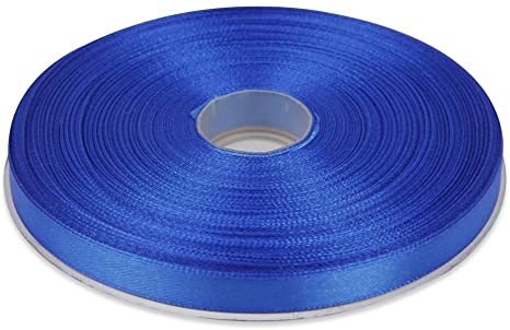 Topenca Supplies 3/8 Inches x 50 Yards Double Face Solid Satin Ribbon Roll, Royal Blue