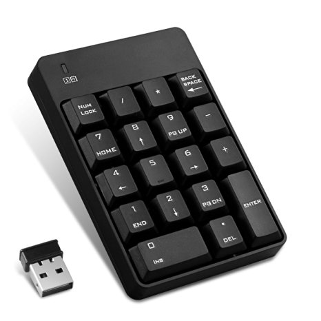 Sourcingbay Wireless Numeric Keypad for Laptop/iMac Macbook/Windows Notebook/Desktop/PC,18 Keys USB Number Pad with 2.4G USB Receiver