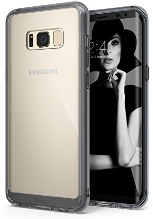 Galaxy S8 Plus Case, Ringke [FUSION] Ergonomic Crystal Clear Transparent PC Back Silicone Bumper Drop Protection Shock Absorption Technology for Samsung Galaxy S8 Plus - Smoke Black