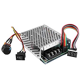 Motor Speed Controller, DC10V-55V PWM Brushed DC Motor Speed Controller Adjustable Driver CW CCW Reversible Switch with Digit Display