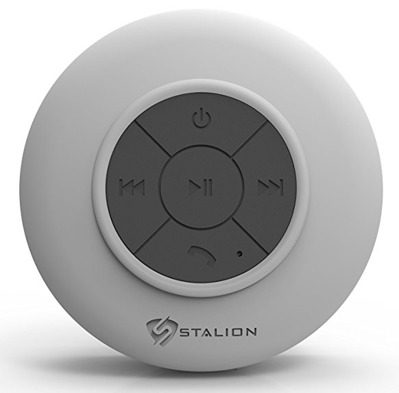 Shower Speaker: Stalion Sound Waterproof Bluetooth Portable Audio System (Powder White) Universal for iPhone 6 6s Plus iPod Touch iPad Air 2 Mini 4 iPad Pro Samsung Galaxy S6 Edge  Galaxy Note 5