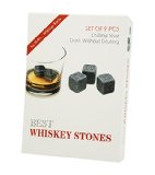 Whiskey Stones by Pure Chill - Set of 9 Whiskey Chilling Rocks in Gift Box - 100 Pure Soapstone