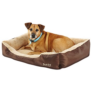 Bunty Deluxe Soft Washable Dog Pet Warm Basket Bed Cushion with Fleece Lining - Made in the UK - Brown X-Large