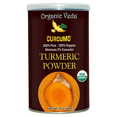 Organic Veda Turmeric Powder 5% Curcumin 1 lb - USDA Certified, 100% Pure and Organic (1 lb)