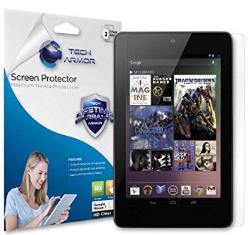 Nexus 7 Screen Protector, Tech Armor High Definition HD-Clear Google Nexus 7 Film Screen Protector [3-Pack]