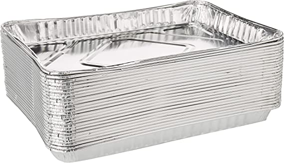 Pack Of 25 1/4-Size (Quarter) Sheet Cake Aluminum Foil Pan– Extra Sturdy and Durable – Great for Bake Sales, Events and Transporting Food - 12-3/4" x8-3/4" x 1-1/4"
