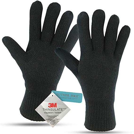 Winter Gloves For Men: Mens Cold Weather Heated Snow Glove: Men's Knit Thinsulate Thermal Insulation