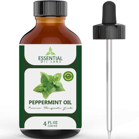 Peppermint Oil - 74% Off Flash Sale - Highest Quality Therapeutic Grade Backed by Medical Research - Largest 4 Oz Bottle with Free Premium Dropper - 100% Pure and Natural - Guaranteed Results - Essential Oil Labs