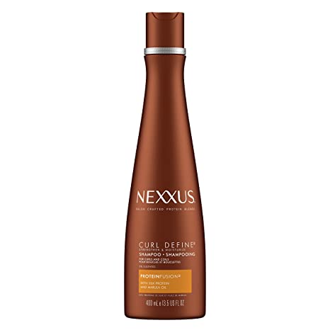 Nexxus Curl Define Shampoo Sulfate free For Curly & Coily Hair with ProteinFusion Curl Enhancer & Strengthening Shampoo 13.5 oz