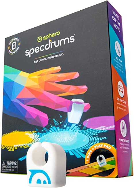 Sphero Specdrums (1 Ring) App-Enabled Musical Ring with Play Pad Included - Create Sounds, Loops, Beats for Musicians of Any Skill Level - STEAM Educational Music Toy for Kids, White