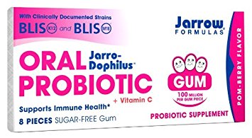 Jarrow Formulas Jarro-Dophilus Oral Probiotic Gum, 8 Count