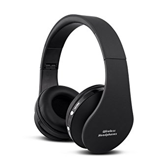 FX-Victoria Dual Mode Wireless Over-Ear Headphone On Ear Headphone Stereo Headset Lightweight Design, Compatible with iPods, iPhones, iPads, Smartphones, Tablets, PC and Laptops, Black
