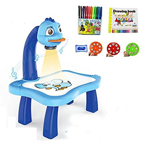 Zaid Collections 3 in 1 Kids Super Fun Drawing Projector - Table Lamp, Projector, Painting