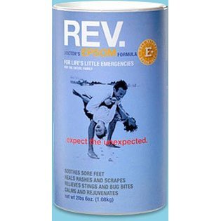 Rev 100% Natural Epsom Salt w Essential Oils of Clove, Eucalyptus, Lavender, Rosemary, Safflower, Bergamot, Geranium and Vetiver