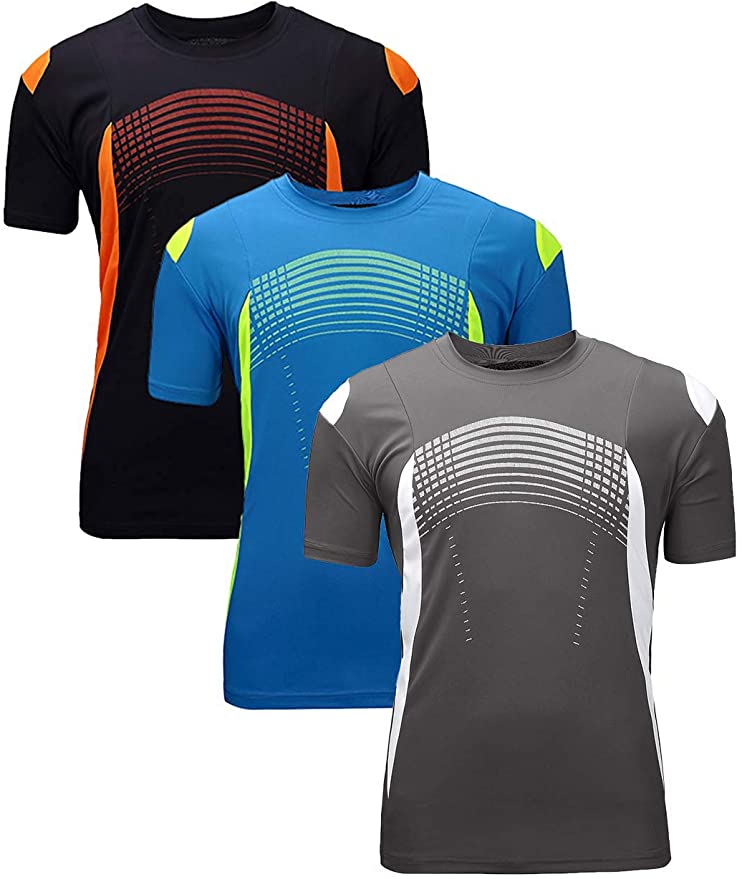 Men's-Athletic Dry-Fit Shirts Running - Moisture Wicking Short Sleeve