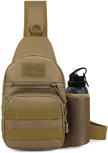 Etoto Tactical Bag, Sling Shoulder Bag Chest Bag Small Carry Pouch for Mountaineering/Hunting/fishing (Wolf Brown)